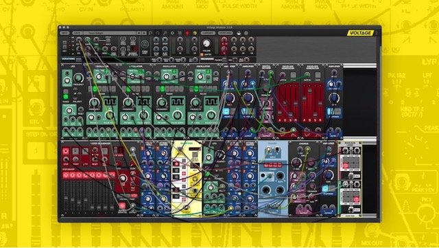 Voltage Modular interface example—illustrating the modular patching environment central to modern electronic music education.