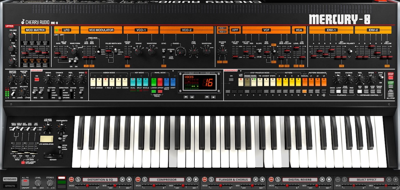 Cherry Audio Mercury-8 Synthesizer - Jupiter-8 JP-8 Virtual Instrument Emulation