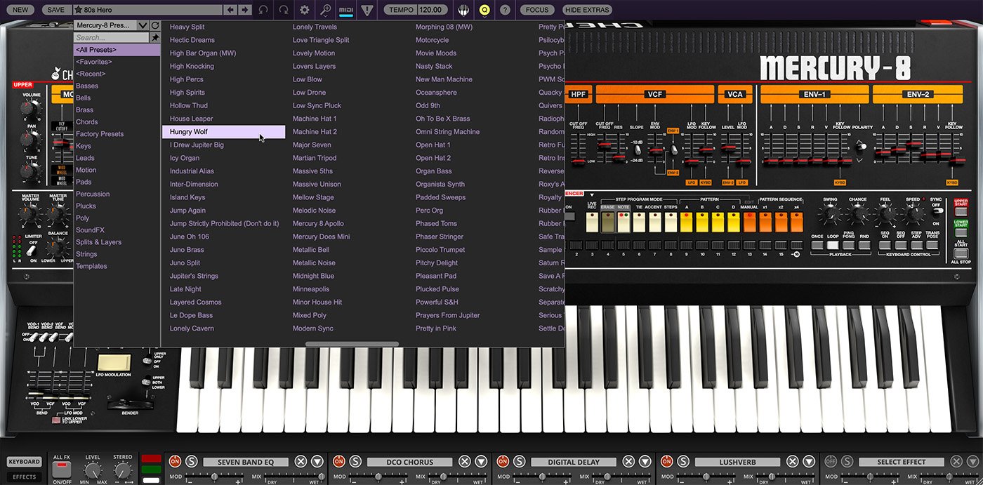 Cherry Audio Mercury-8 Synthesizer - Jupiter-8 JP-8 Virtual Instrument Emulation - Presets SysEx