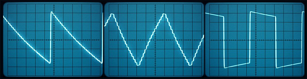Depiction of the raw stair-stepped waveforms of the Crumar DS-2 Synth section