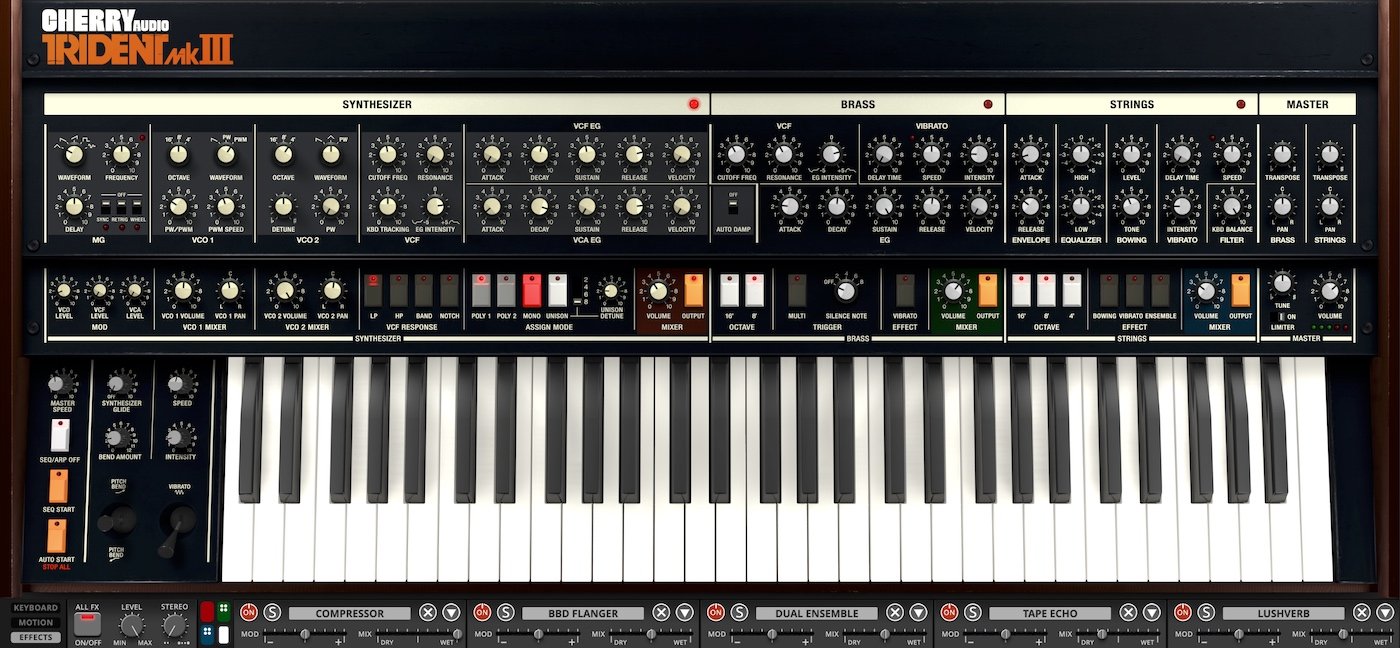 Cherry Audio Trident Mk III Synthesizer UI