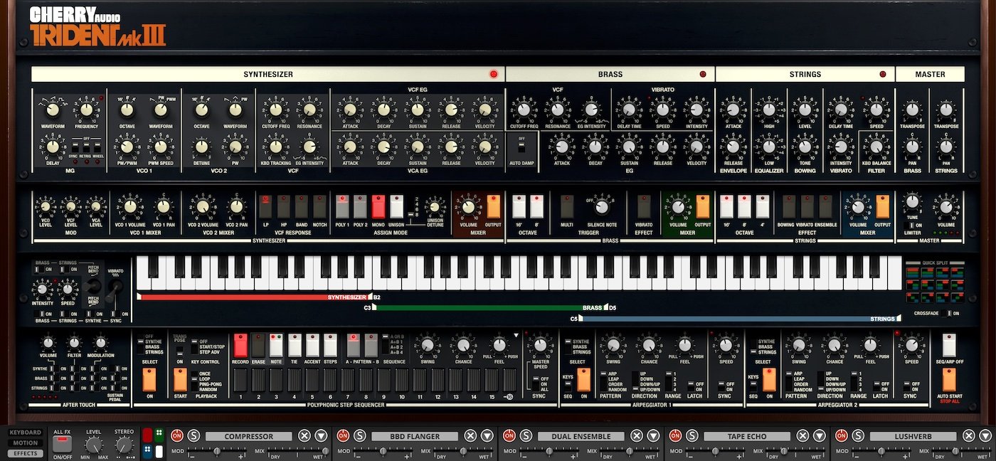 Cherry Audio Trident Mk III Synthesizer UI