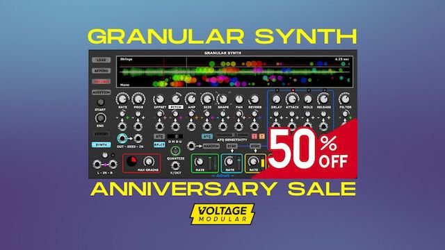 Adroit's Granular Synth for Voltage Modular Anniversary Sale
